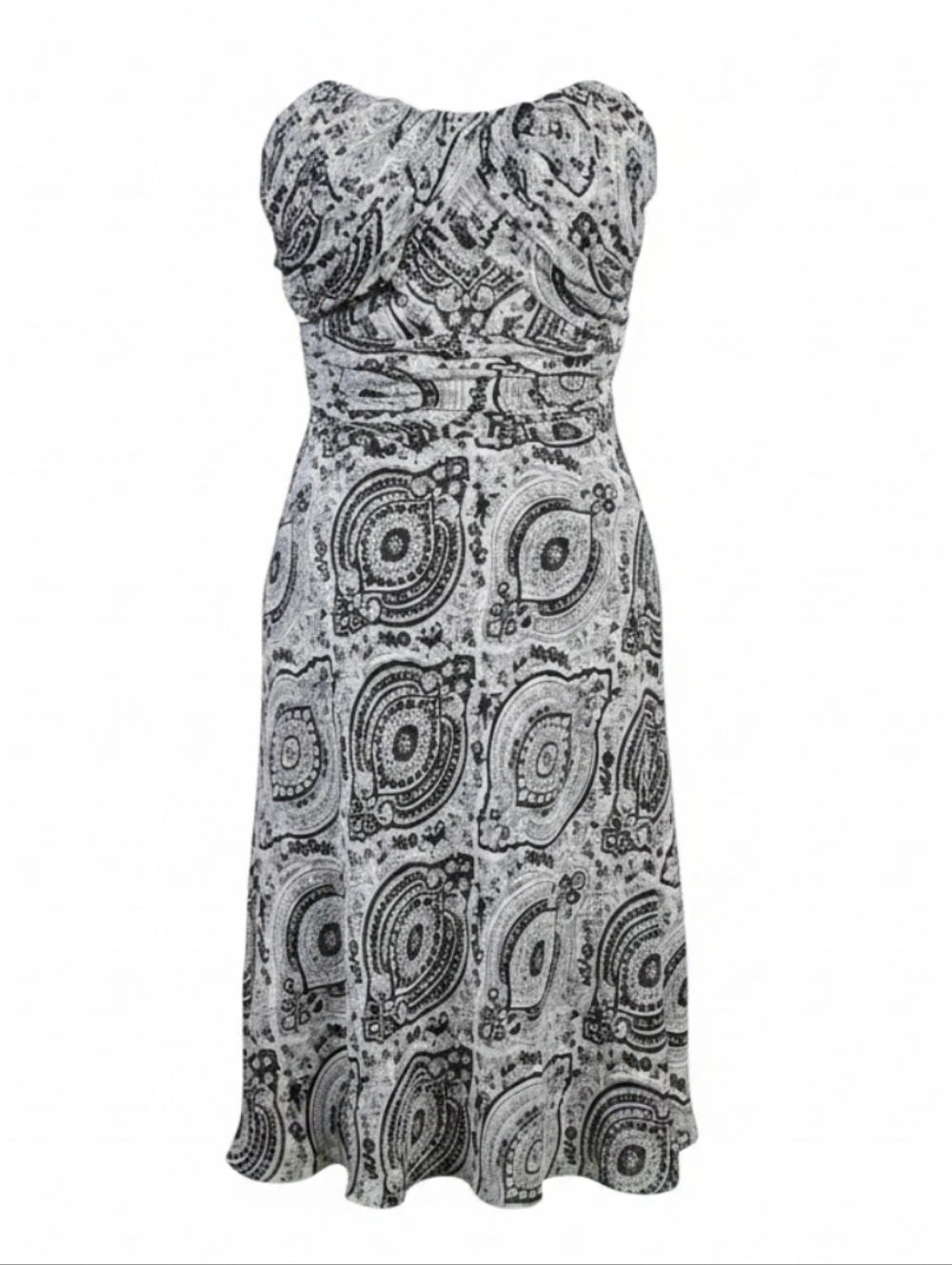 White House Black Market Madallion Corset Style Strapless Occasion Dress Size 2